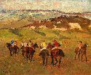 Edgar Degas Jockeys on Horseback before Distant Hills oil painting on canvas